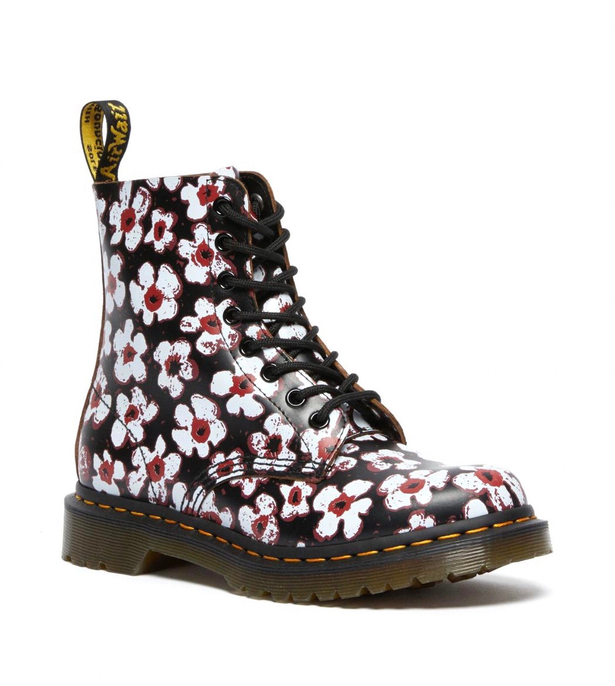 Dr. Martens 1460 Pascal Black Red Pansy Fayre 8 Eyelet Boot – Redpath ...