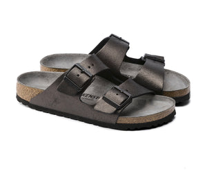 birkenstock arizona washed metallic antique black