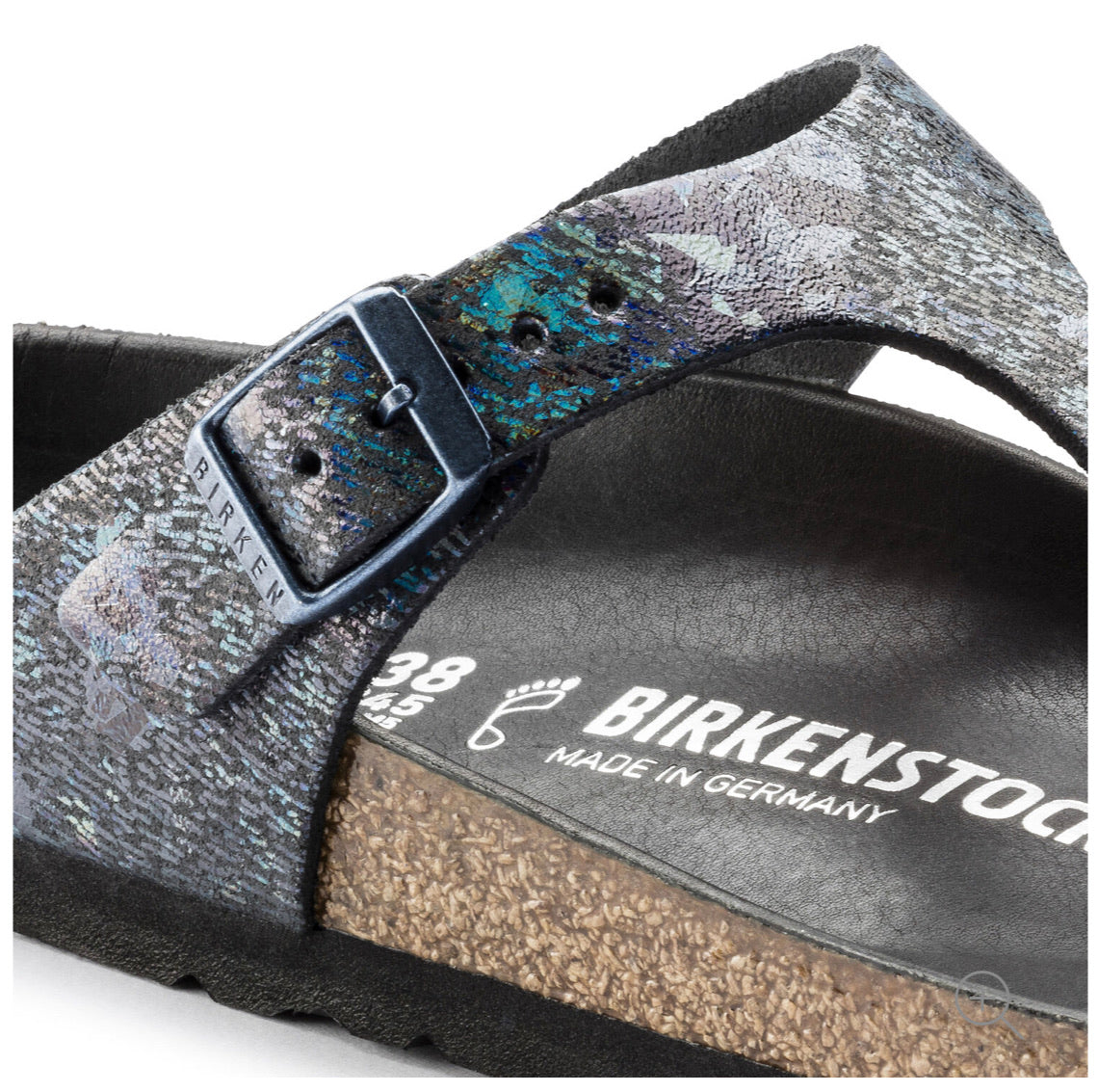 birkenstock arizona spotted metallic black