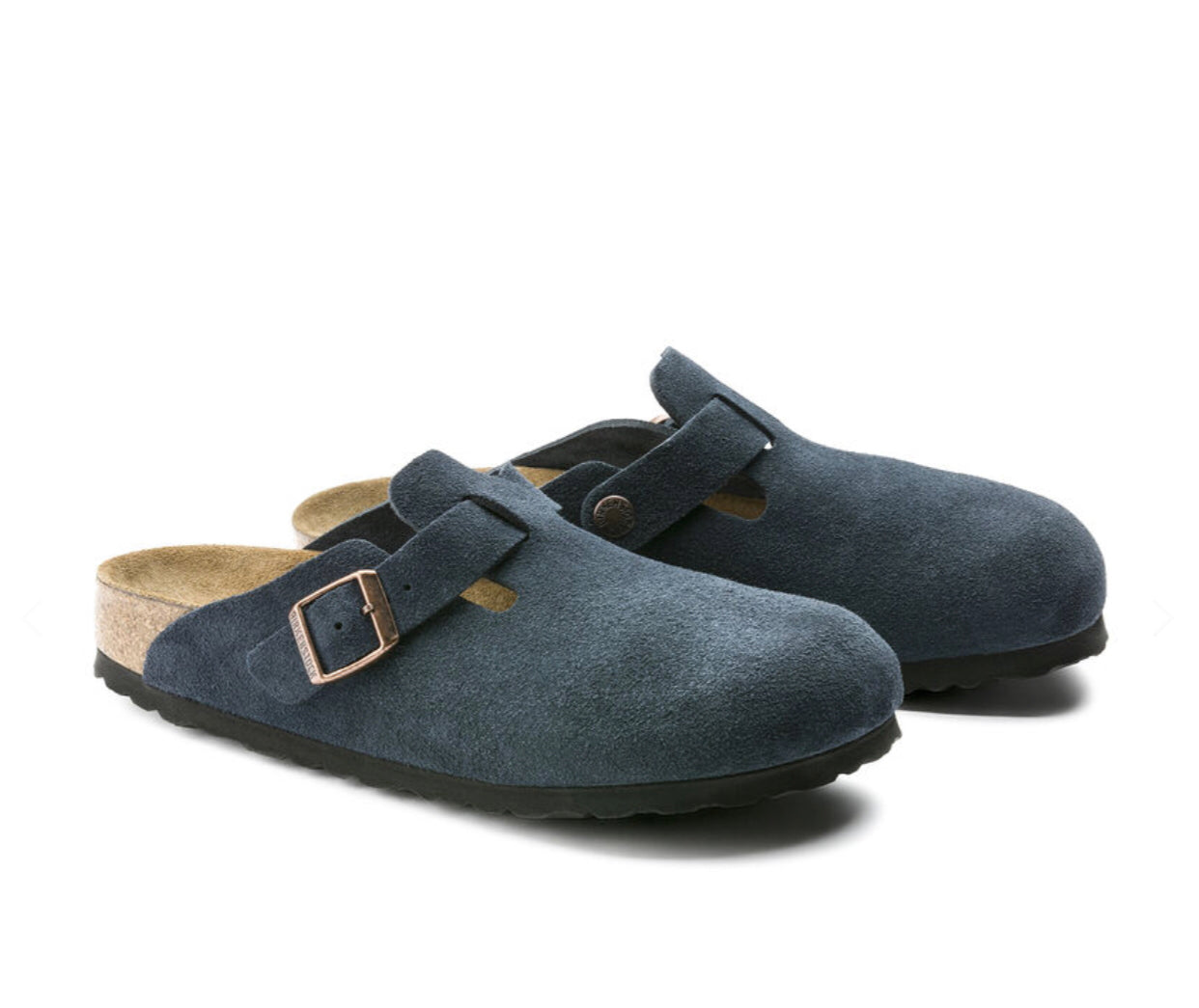Birkenstock Boston Navy Suede Soft Footbed Made In Germany – Redpath ...