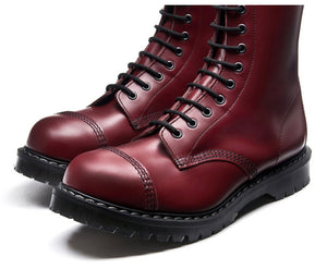 cherry red steel toe boots