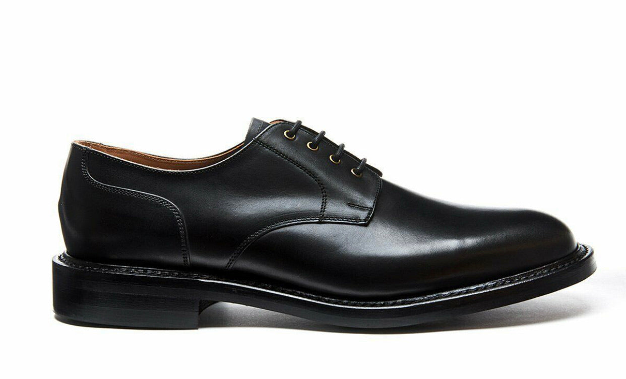 Solovair NPS Heritage BLAIR Black 4 Eyelet Gibson Shoe Leather Sole Ma ...