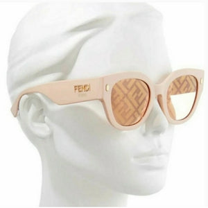 53mm logo lens round sunglasses fendi