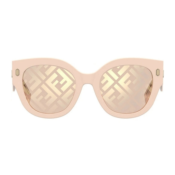 53mm logo lens round sunglasses fendi