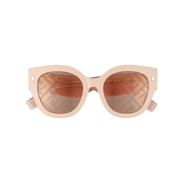 53mm logo lens round sunglasses fendi