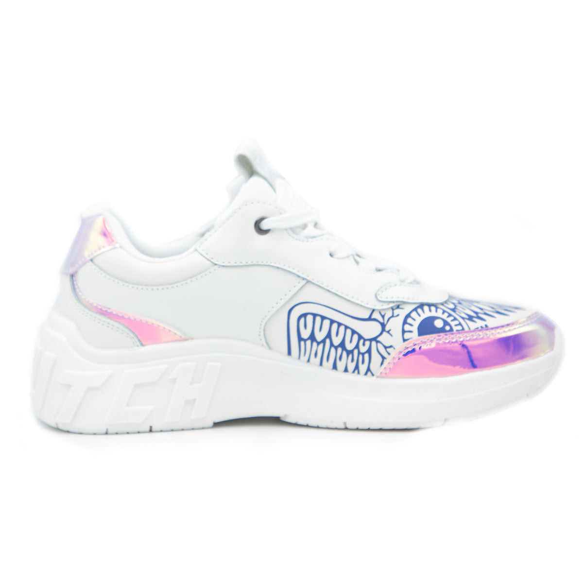 pink holographic sneakers