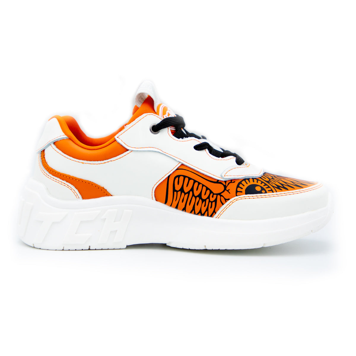 orange and white shoes