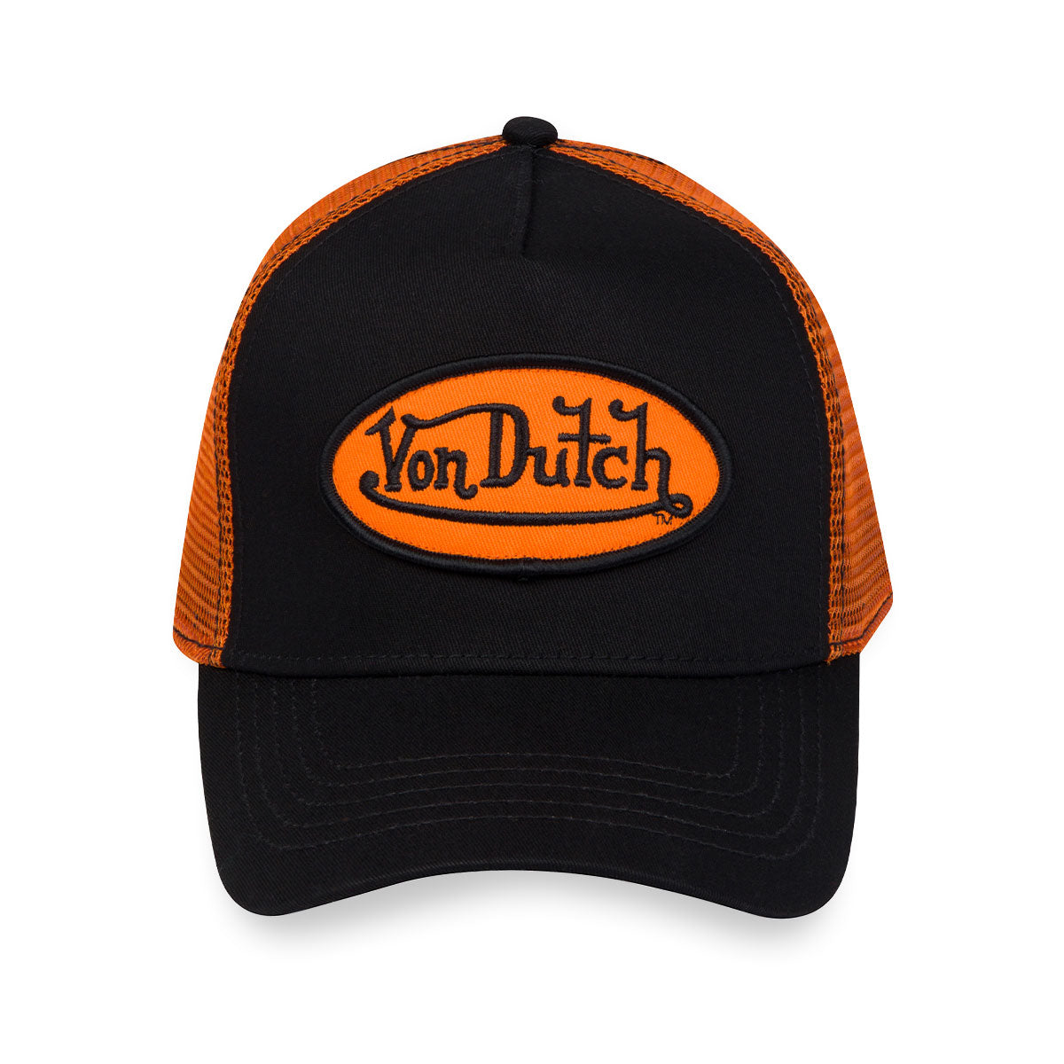 orange and white von dutch hat