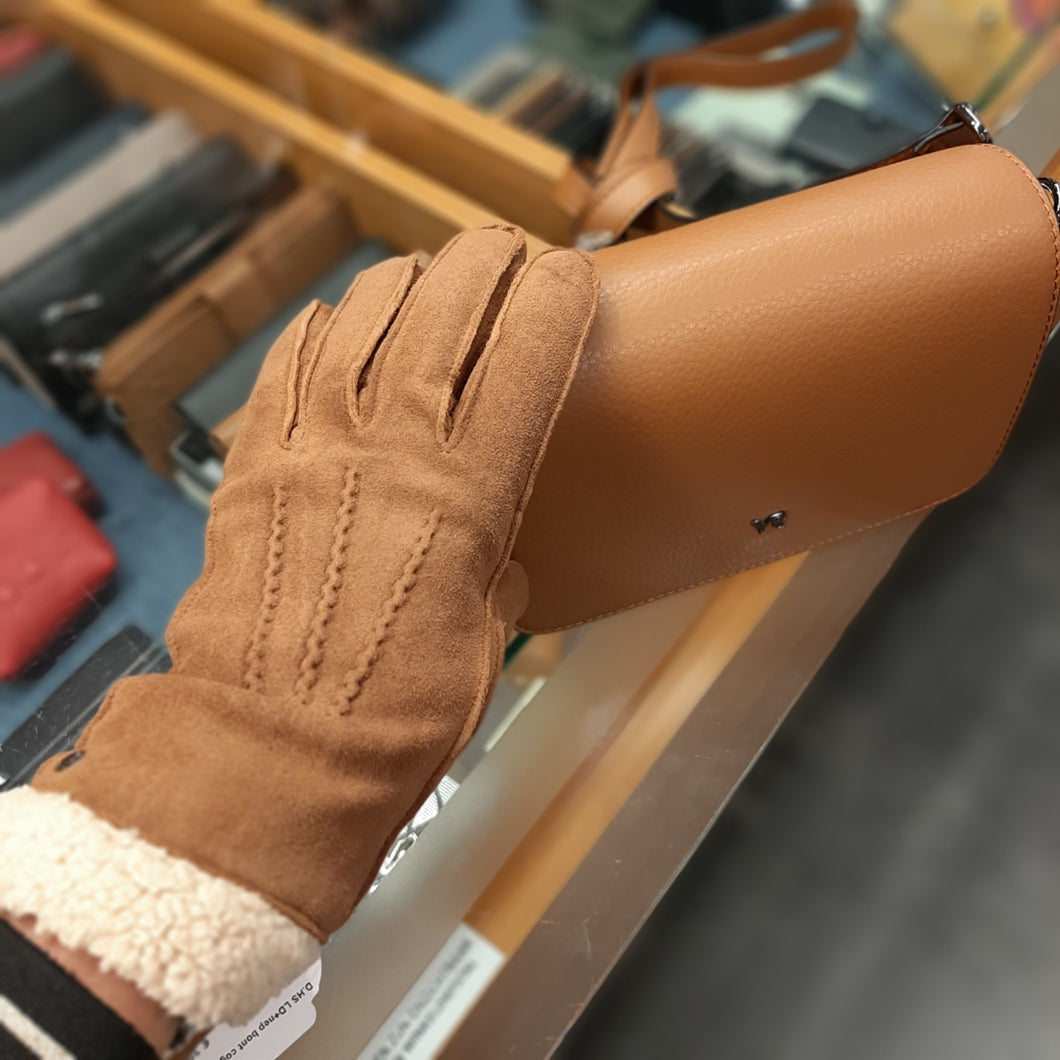 mout Verbinding een kopje Handschoenen DAMES leder imitatiebont bruin – Artlux Lederwaren