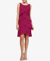 SLNY Fashions Tiered Chiffon Dress Women's Fashion Raspberry Size 14