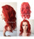 18 inches red loose wave Brazilian Hair full lace wig