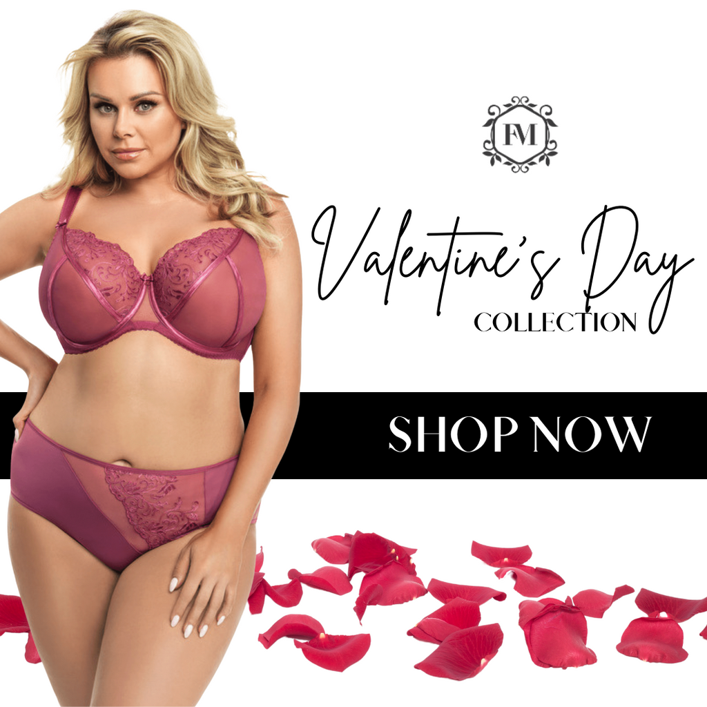 Plus Size Red Bras in Large Size Valentine's Collection
