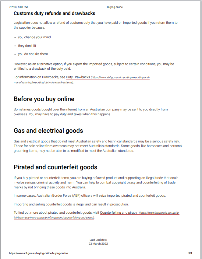 Canadian Custom duties and taxes 3