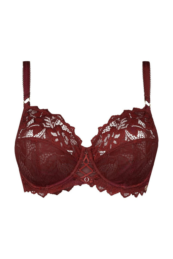 Side Support Underwire Lace Bra, WiesMANN, Size: 34D-42i, Color: Burgundy