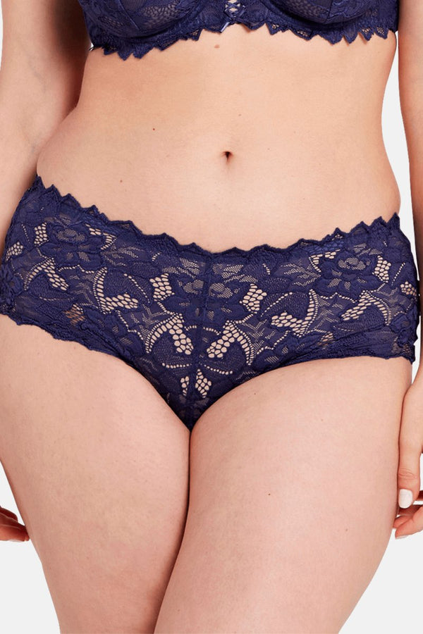Womens Blue Lace Underwear Soft Knickers Panties Corset Lacing Plus Size  8-20