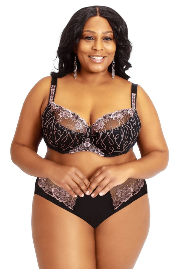 Buy Now the WiesMANN Pink and Black Underwire Lace Bras