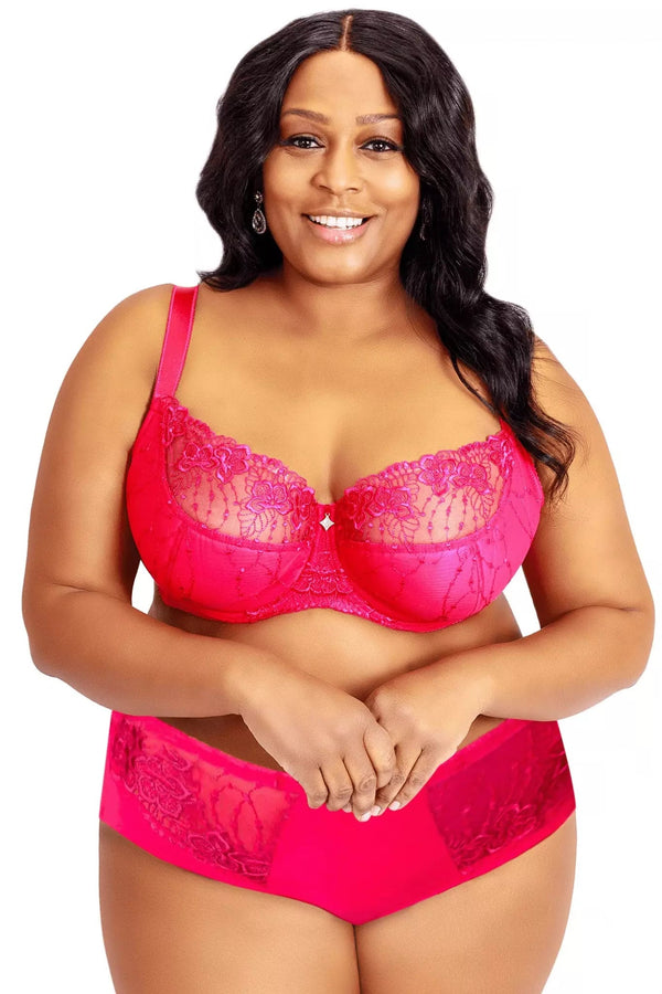 Plus Size Underwire Lace Bra in F Cup Size, Gorsenia