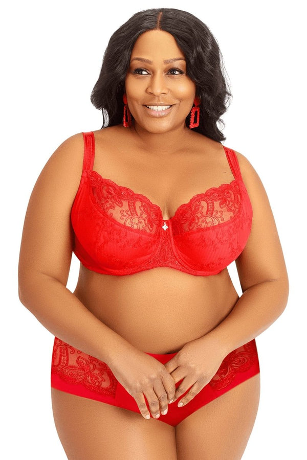 Plus Size Underwire Lace Bra in H Cup Size, WiesMANN, Size: 36B - 42G, Color: Pink