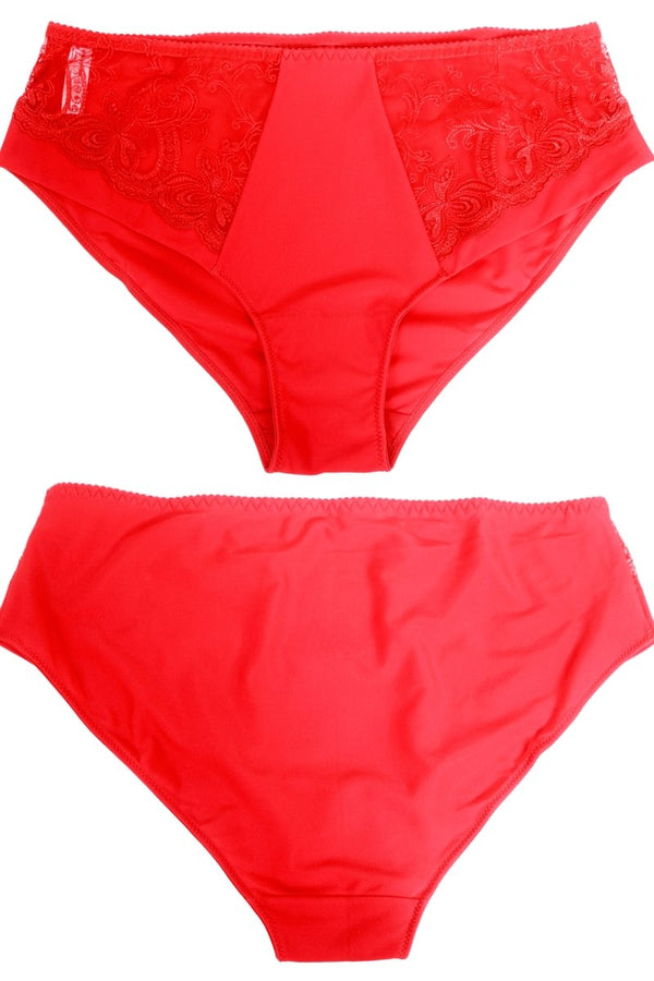 Plus Size Lace Panties Bikini Style, WiesMANN, Size: M-XL, Color: Red