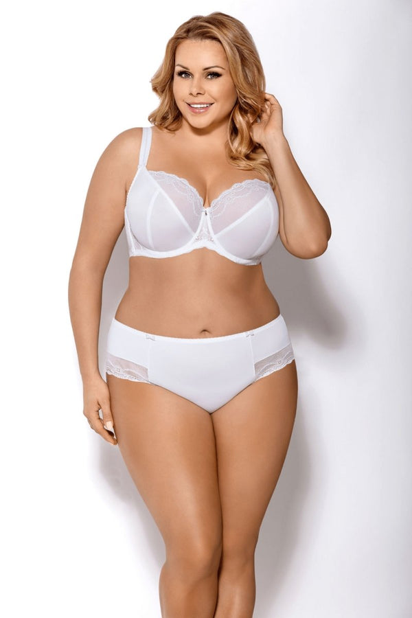 Gorsenia K378 Victoria White Embroidered Non-Padded Underwired Full Cup Bra  34G (F UK) 
