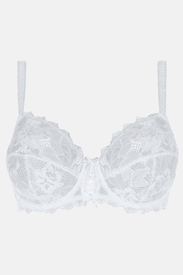 Gorsenia K378 Victoria White Embroidered Non-Padded Underwired Full Cup Bra  34G (F UK) 
