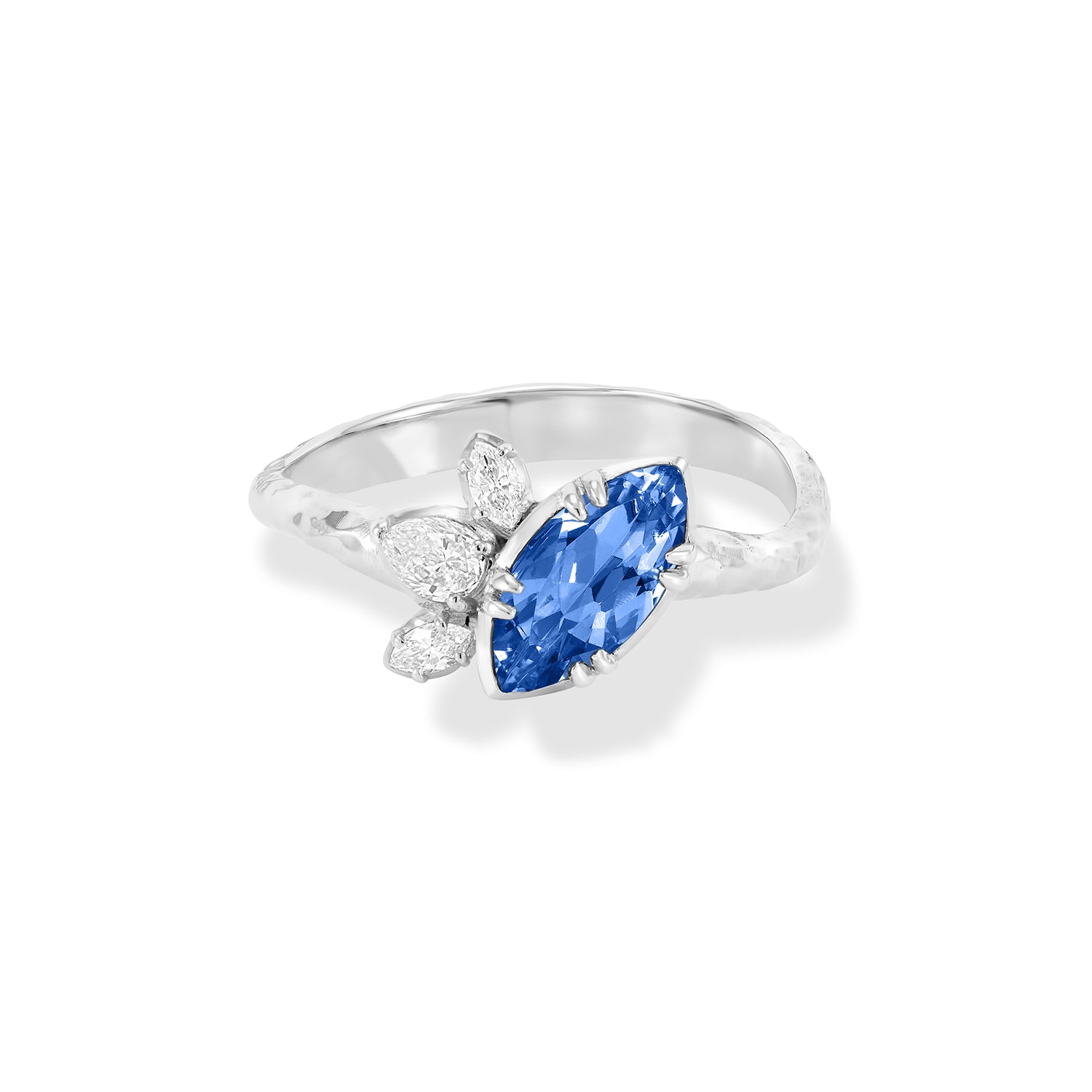 18k Marquise Sapphire & Diamond Stargazer Ring