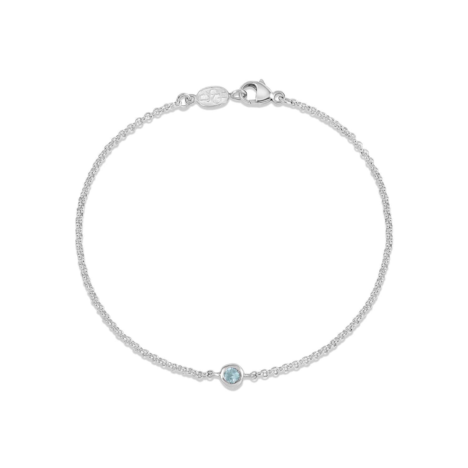Single Aquamarine Dewdrop Chain Bracelet