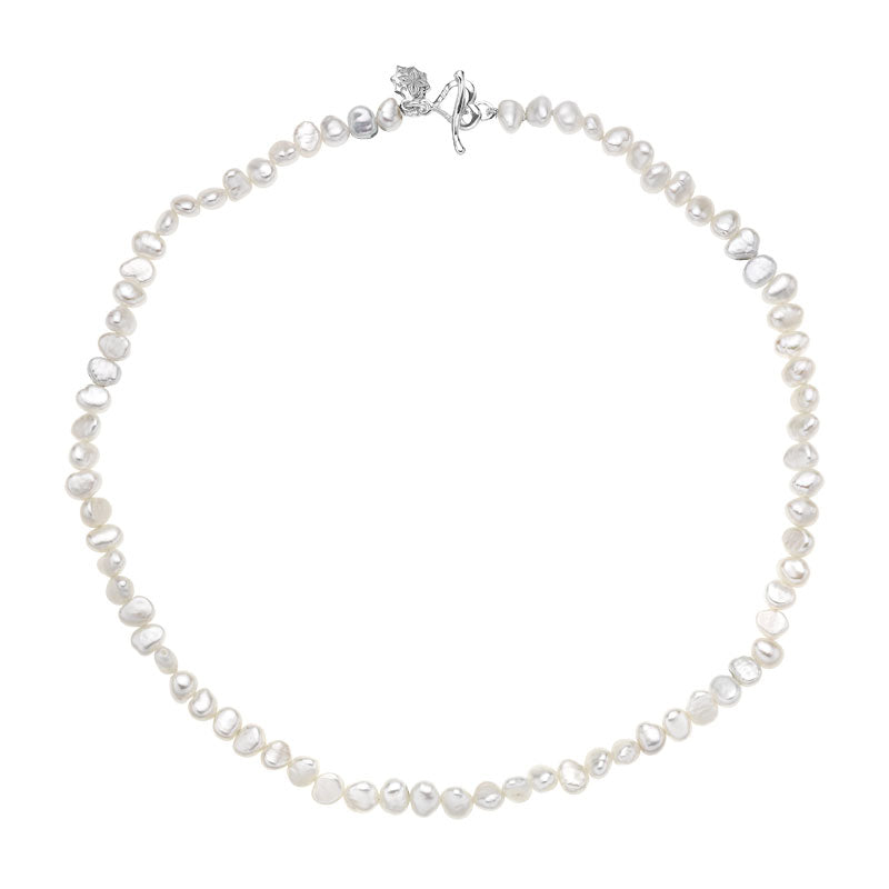 Medium White Baroque Pearl Necklace