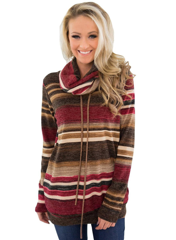 multicolor striped hoodie