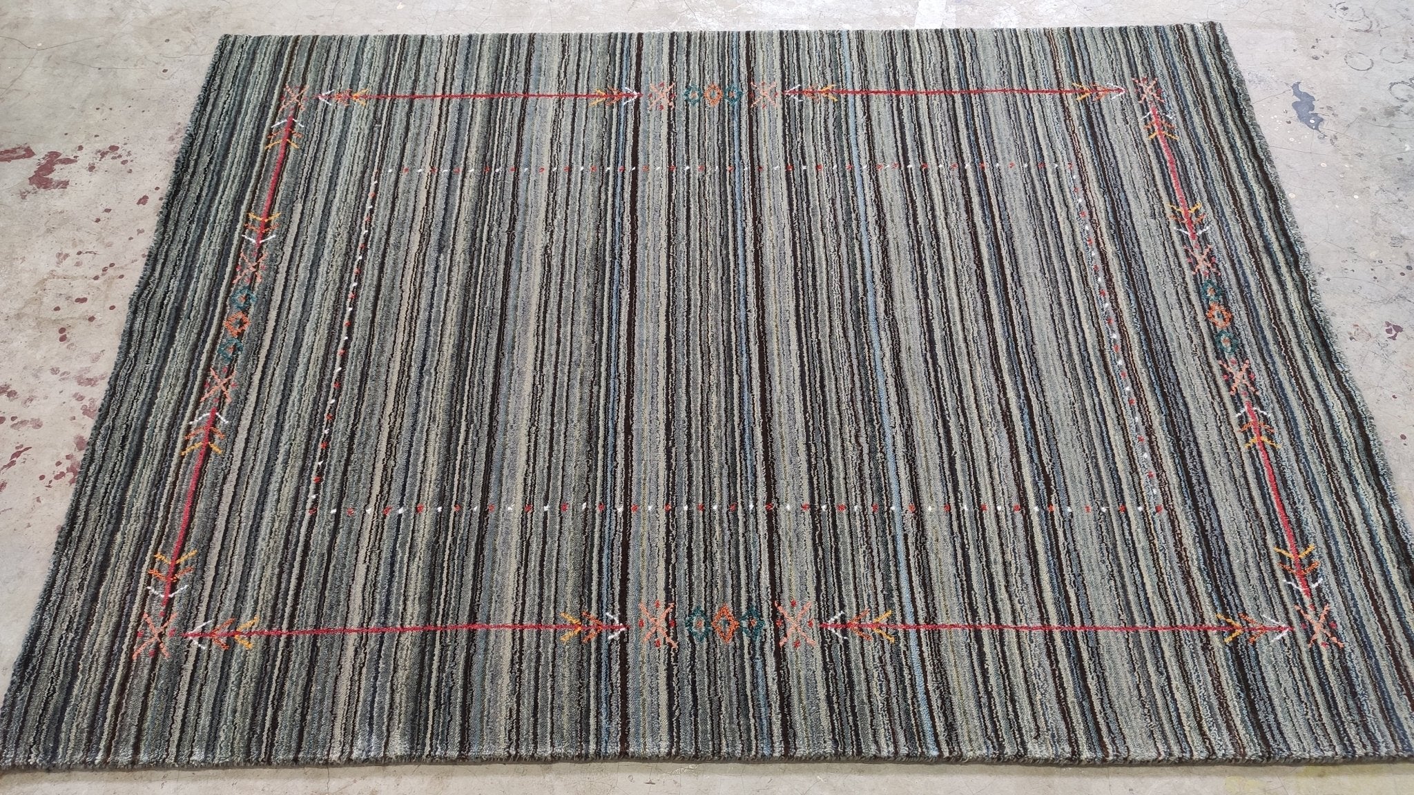 3x4.9 Grey Handwoven Gabbeh Rug – Banana Manor Rug Factory Outlet