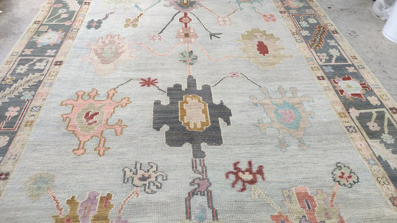 Neutral Ground vs Median Hand-Knotted Oushak Rug