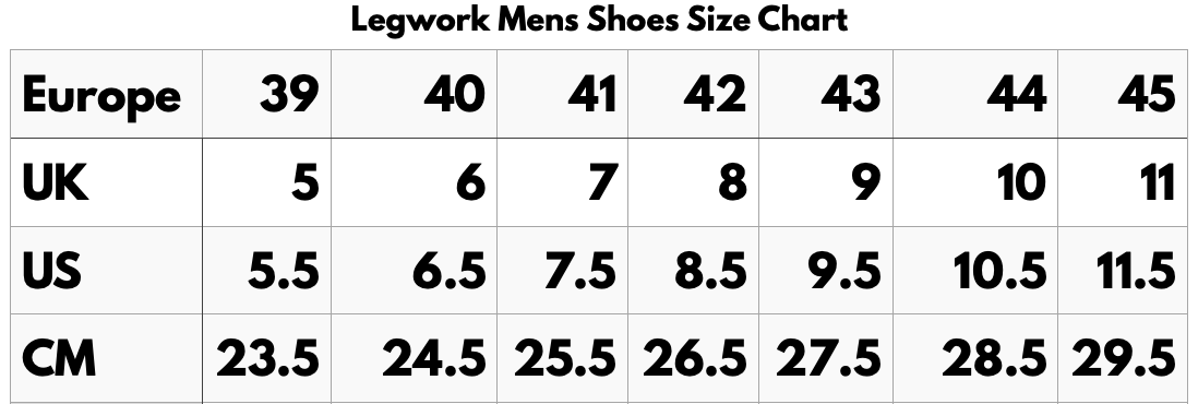 Size Chart | Legwork