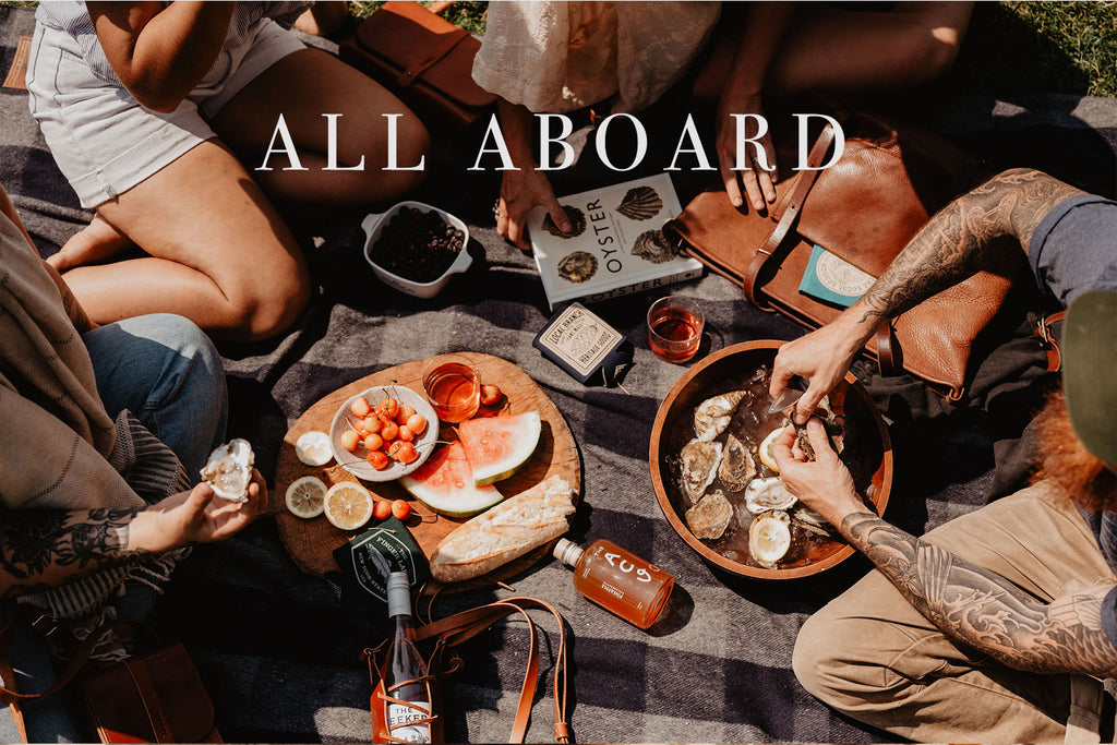 overhead view of a picnic with product featured by The Local Branch