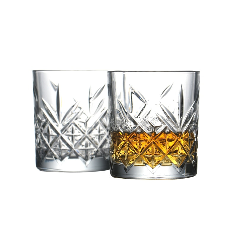 gold rim whiskey glass