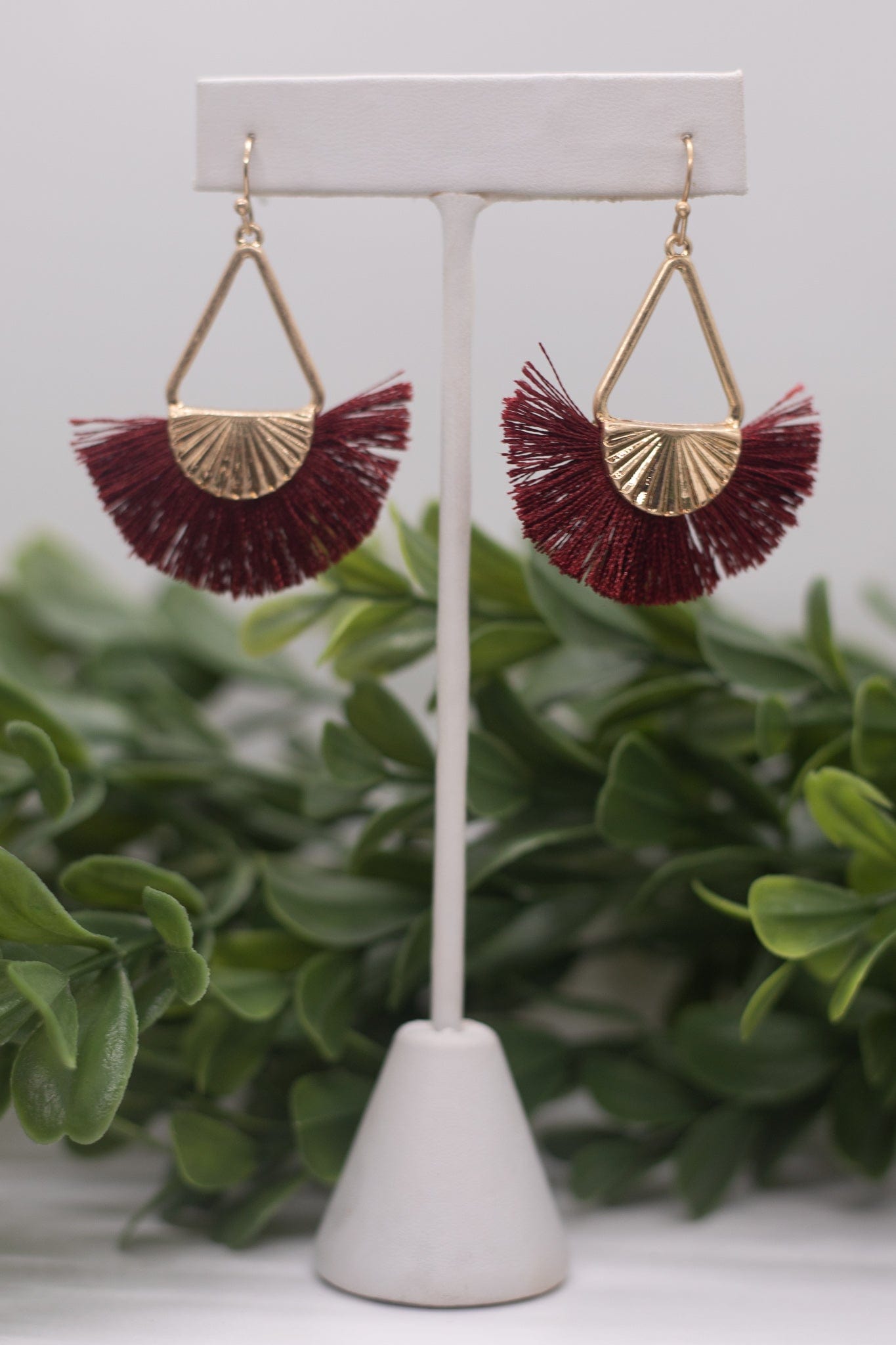 Triangle Tassel Drop Earrings in PinkGold  Fruugo IN