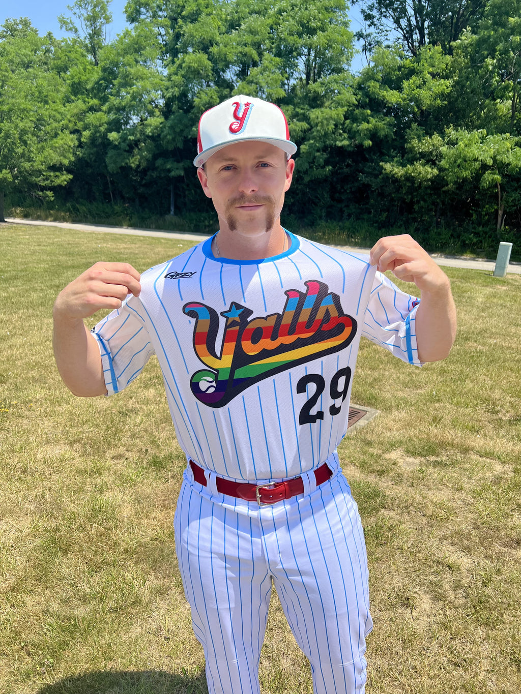 Custom Official Y'alls Jerseys White Pinstripe – Yall's Baseball