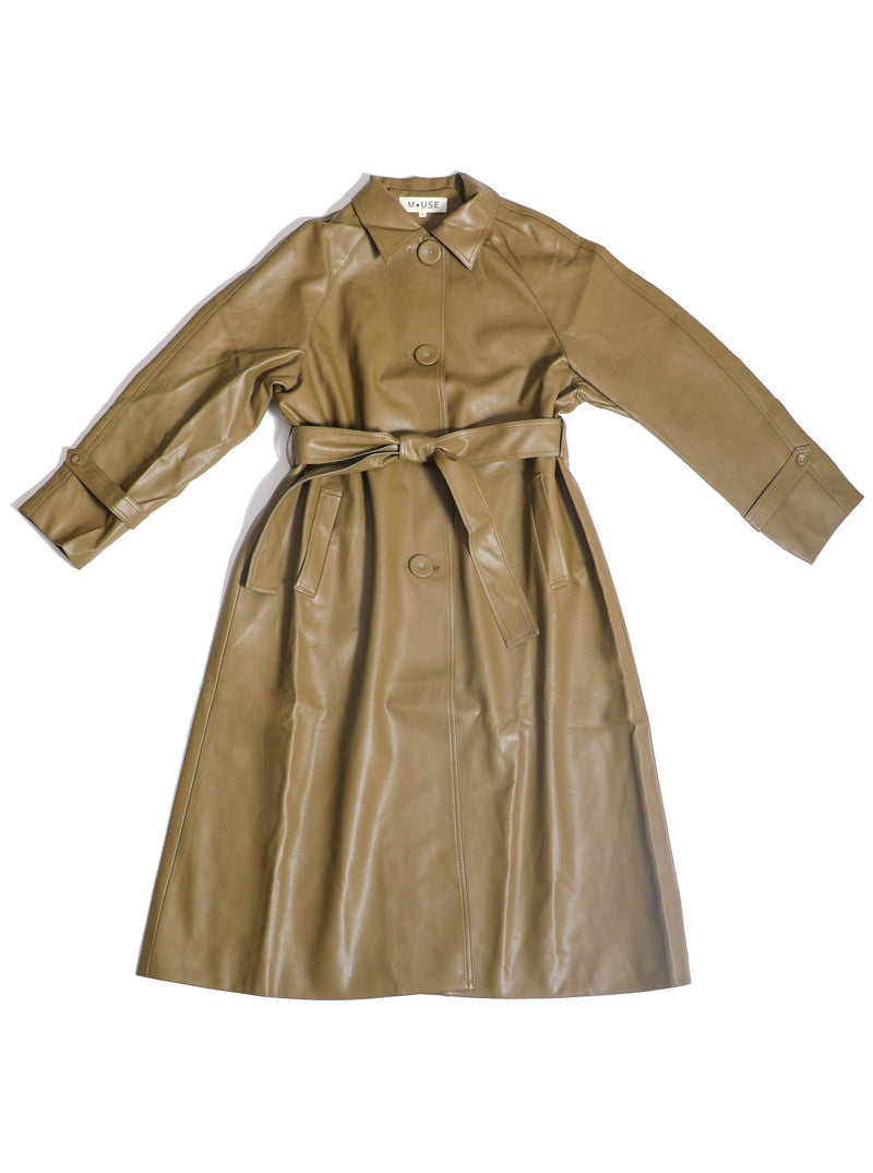 Shop Online Women's Olive You More Slick Trench Coat | MUSE Fashion