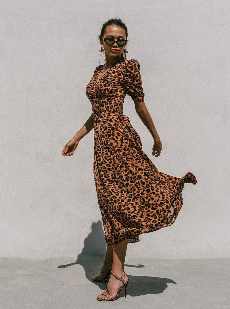 leopard print 50s dress