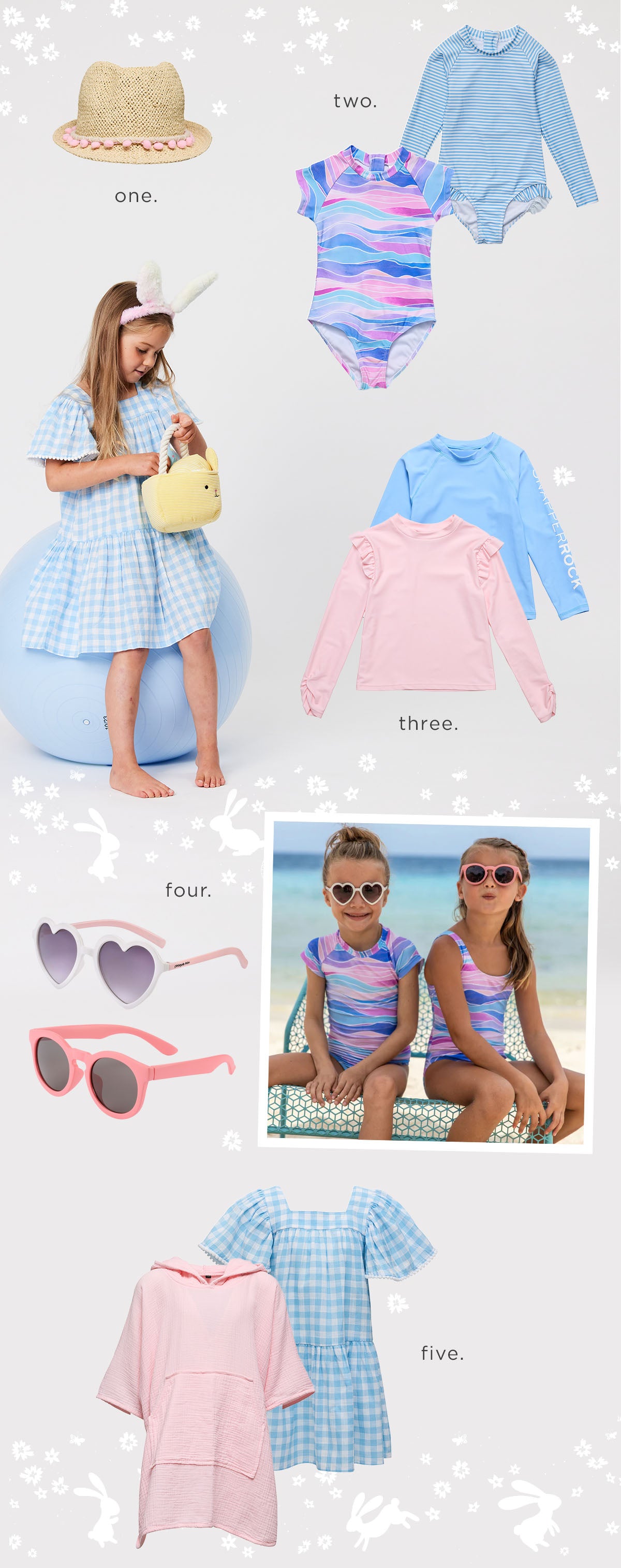 12 gift ideas for a girls themed beach Easter basket.