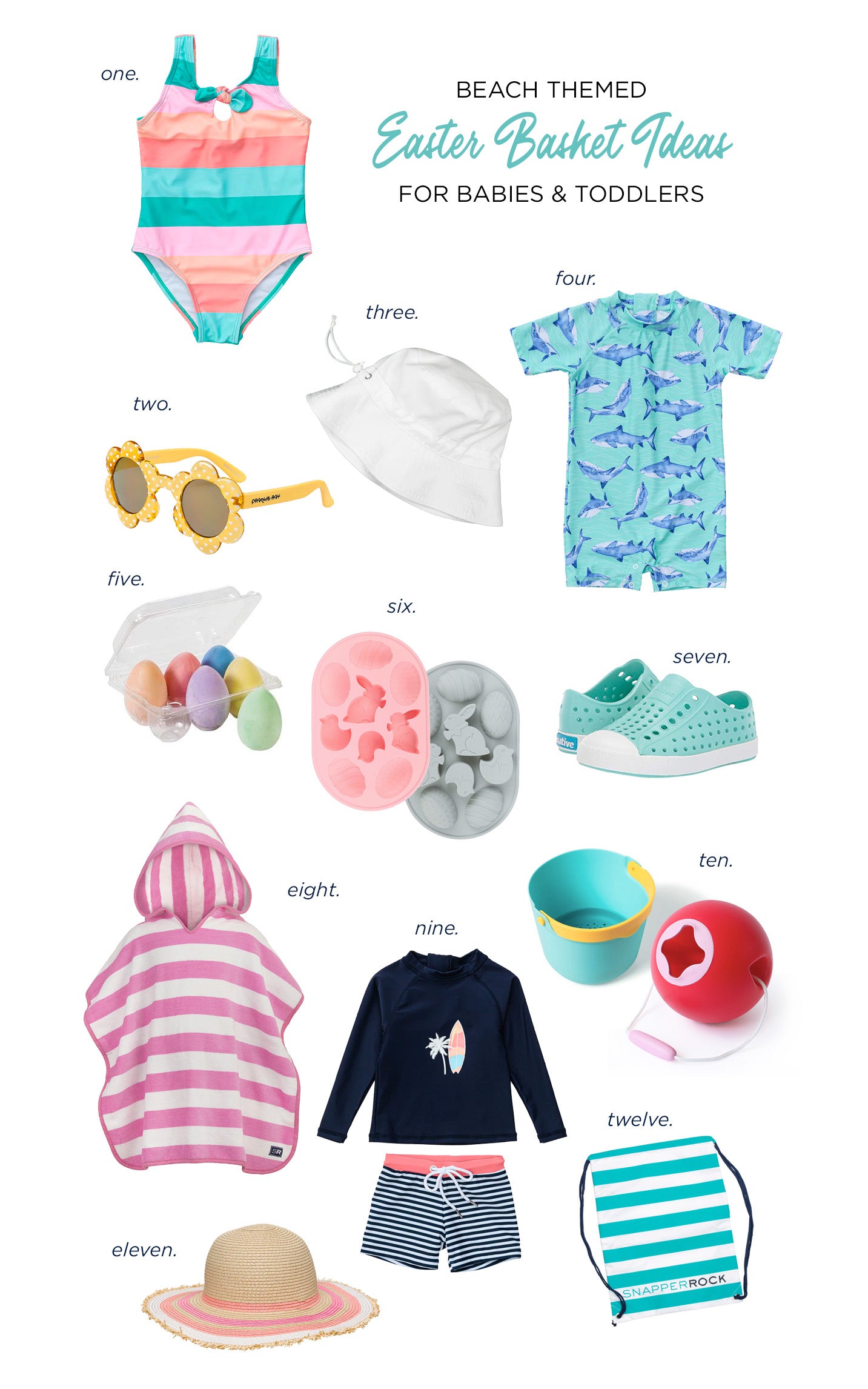 Beach themed Easter basket gift ideas for toddlers.