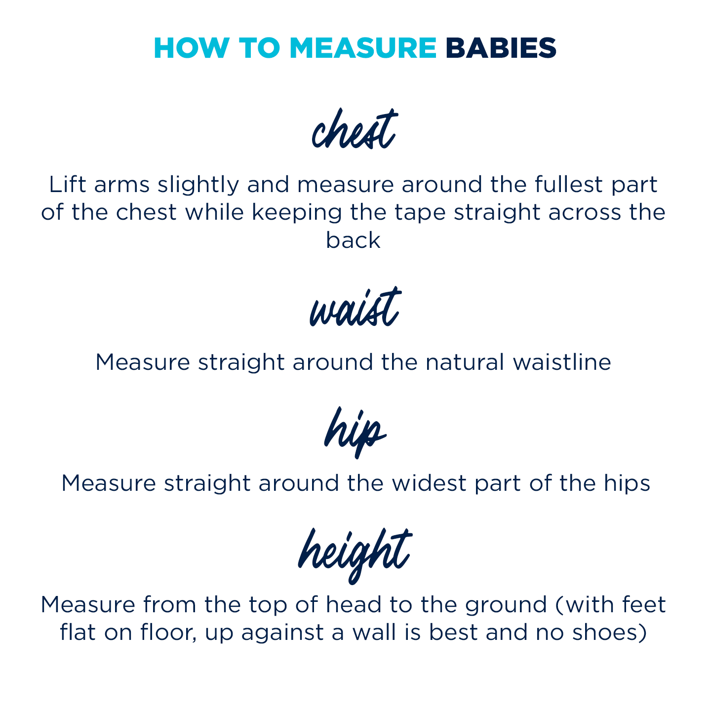 Size Chart, How to Measure for correct fit