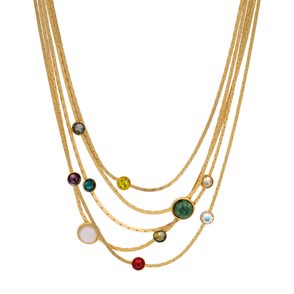 BIG Flat Chain Necklace blue multicolor I Acryl Jewellery I