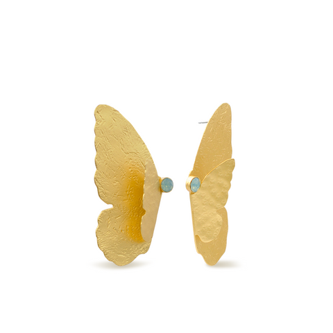 Gold butterfly earrings