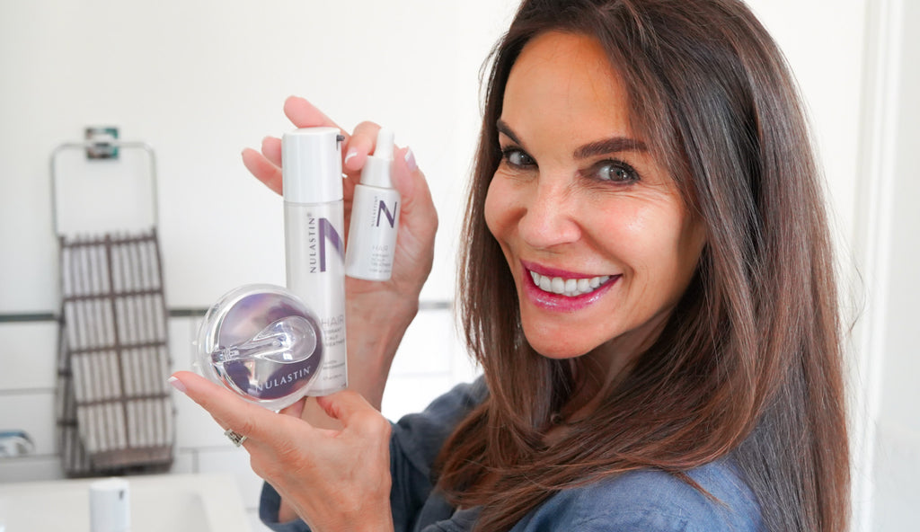 NULASTIN® Founder and CEO Leah Garcia. Industry disrupting haircare entrepreneur, award winning TV personality and former professional cyclist. Now 59 and forever camera ready.