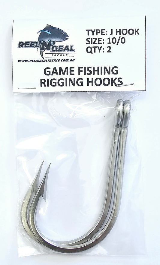 Shark Stainless Steel Rigging J Hooks 10/0 2 Pack – REEL 'N' DEAL TACKLE