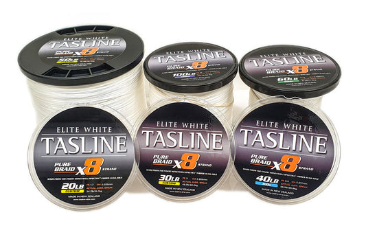 Tasline Elite White X8 - 1000m Spool – REEL 'N' DEAL TACKLE