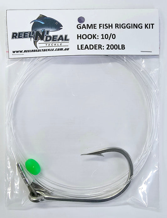 Tuna Rigging Pack 10/0 Stiff Rig Hook 200lb leader – REEL 'N' DEAL