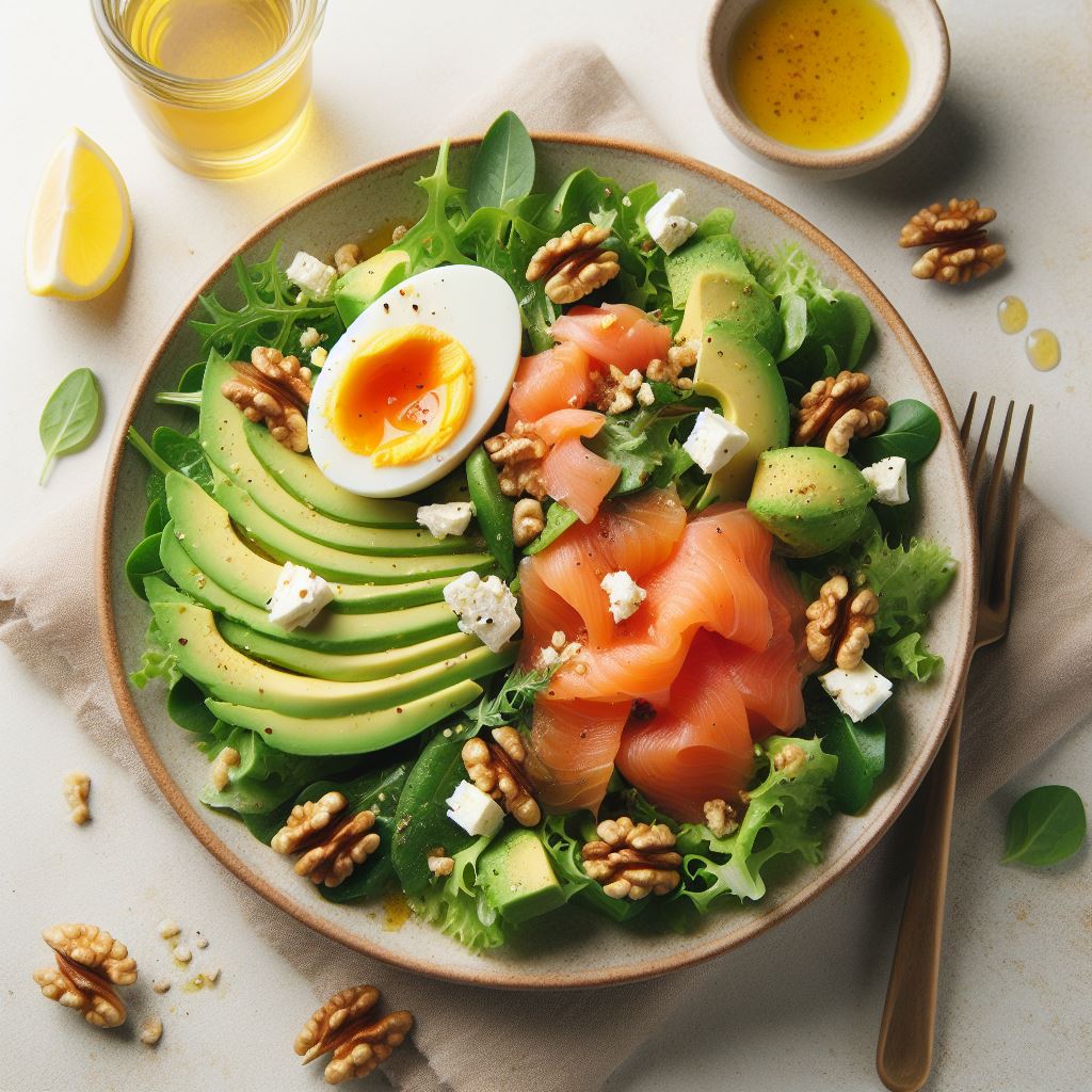 Omega Salad - smoked salmon, feta, walnuts