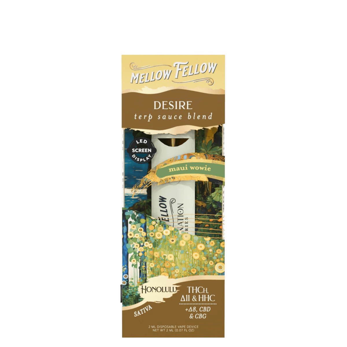 Mellow Fellow Desire Blend Terp Sauce 2ML Disposable Vape Maui Wowie Sativa