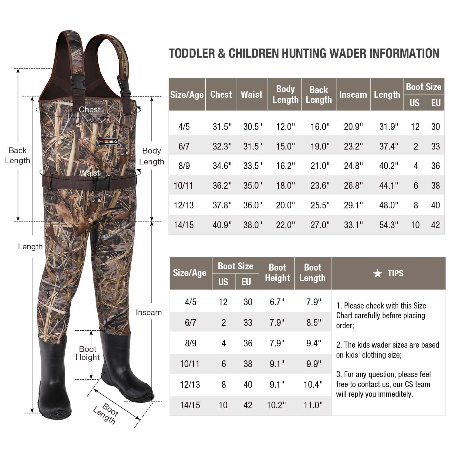 kids hip waders